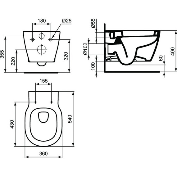 Унитаз подвесной Ideal Standard Connect Rimless E822301 с крышкой микролифт - 6 Унитаз подвесной Ideal Standard Connect Rimless E822301 с крышкой микролифт фото 6