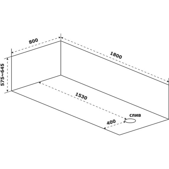 Ванна акриловая Bas Нирвана 180х80 см, Размер - мм: 1800х800 фото 8