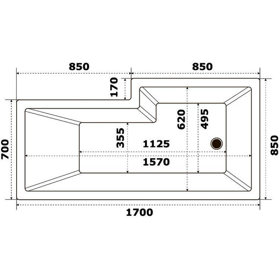 Ванна акриловая Bas Эсте 170х85 см R фото 6