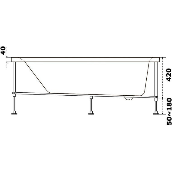 Ванна акриловая Bas Аякс 160х70 см, Размер - мм: 1600х700 фото 6