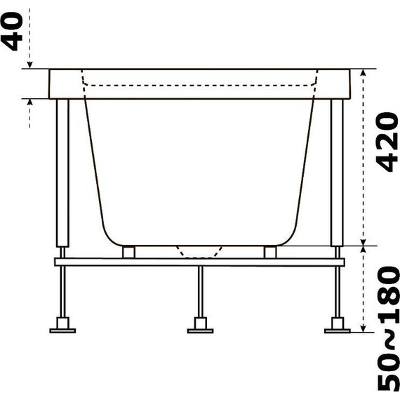 Ванна акриловая Bas Аякс 160х70 см, Размер - мм: 1600х700 фото 8