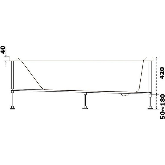 Ванна акриловая Bas Аякс 170х70 см, Размер - мм: 1700х700 фото 6
