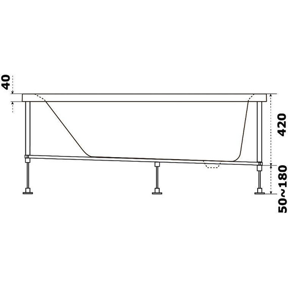 Ванна акриловая Bas Аякс 150х70 см, Размер - мм: 1500х700 фото 6