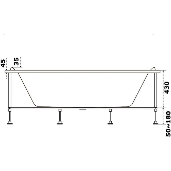 Ванна акриловая Bas Мале 180х80 см фото 7