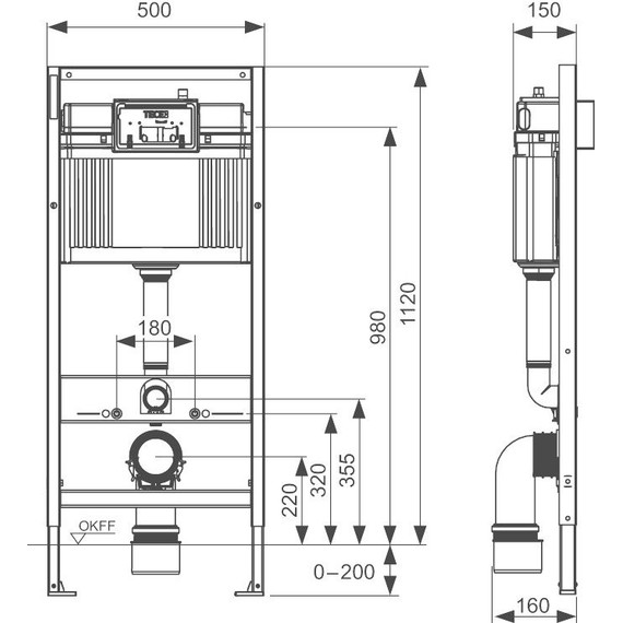 Инсталляция для подвесного унитаза TECEbase 2.0 9400412 (кнопка хром глянцевый) - 7 Инсталляция для подвесного унитаза TECEbase 2.0 9400412 (кнопка хром глянцевый) фото 7