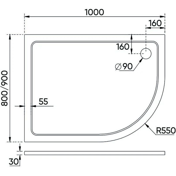 Поддон Veconi Tezeo stone 100х90 см TZ11R-10090A-01-19C3 R - 2 Поддон Veconi Tezeo stone 100х90 см TZ11R-10090A-01-19C3 R фото 2