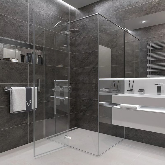 Душевое ограждение Veconi Rovigo 100х80 см RV073-10080-01-C4, хром/прозрачное фото 4