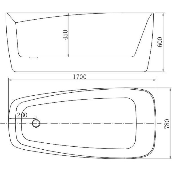 Ванна отдельностоящая Aquanet Family Trend 170х78 см 260046, белый фото 10