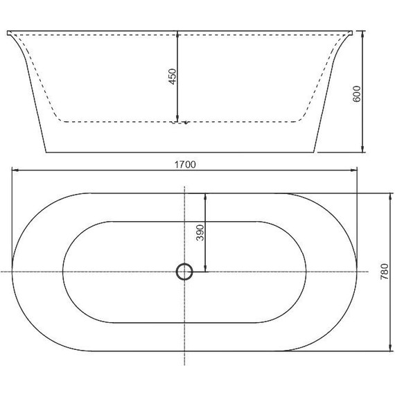 Ванна отдельностоящая Aquanet Family Smart 170х78 см 260053, белый матовый фото 10