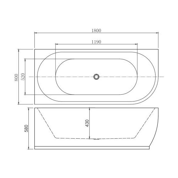 Ванна акриловая Aquanet Family Elegant A 180х80 см 260054, белый матовый фото 7