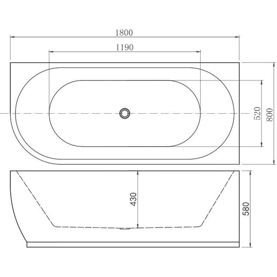 Ванна акриловая Aquanet Family Elegant B 180х80 см 260055, белый матовый фото 7