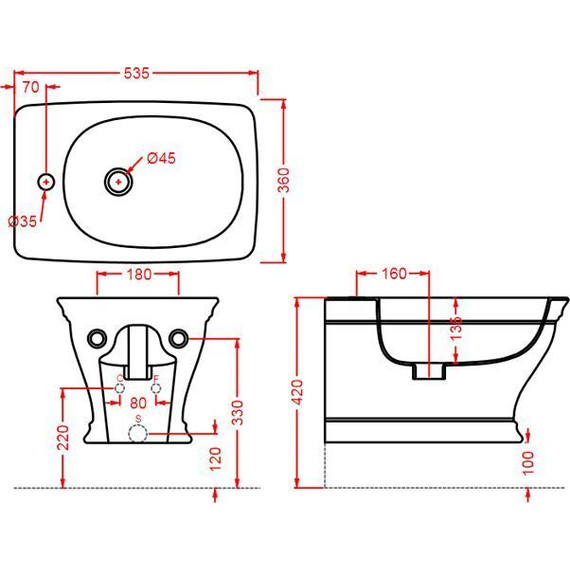 Биде подвесное ArtCeram Civitas CIB001 34 00 grigio acquarello*1 - 3 Биде подвесное ArtCeram Civitas CIB001 34 00 grigio acquarello*1 фото 3