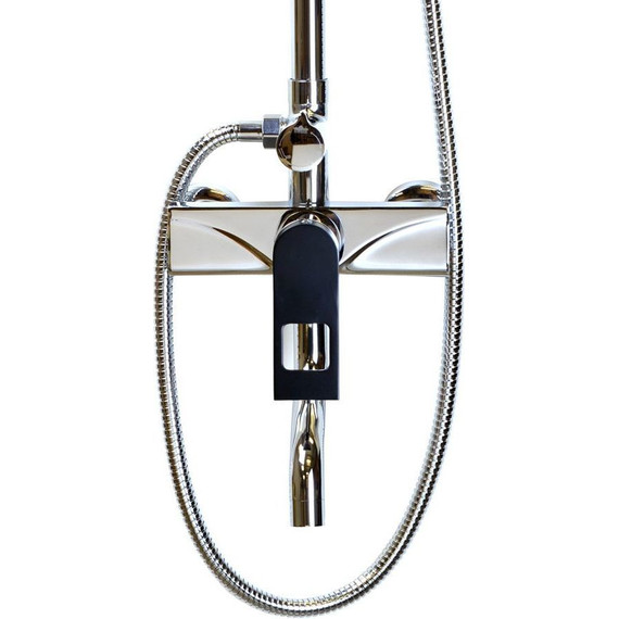 Душевая стойка Bronze de Luxe Element EL77CB, хром/чёрный матовый фото 2