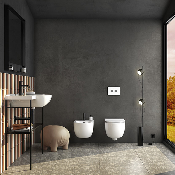 Унитаз подвесной безободковый Globo Mode MES02BI - 2 Унитаз подвесной безободковый Globo Mode MES02BI фото 2