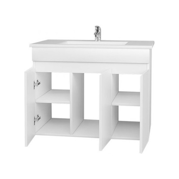 Тумба подвесная с раковиной Mirsant Next 80 см (раковина Premier 800), белый фото 2