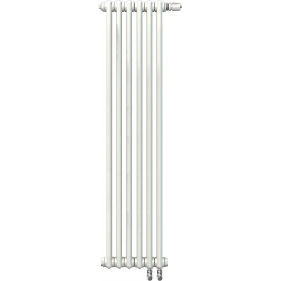 Вертикальный радиатор Zehnder Charleston 2180 300х1790 мм (6 секций) нижнее подключение, белый фото 