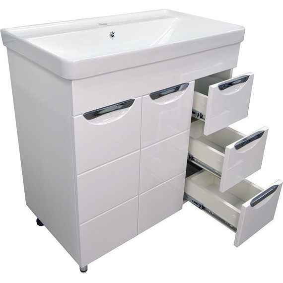 Тумба напольная с раковиной Стиль Соло 80/3 см, белый - 5 Тумба напольная с раковиной Стиль Соло 80/3 см, белый фото 5