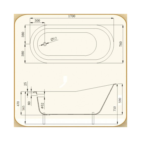 Ванна отдельностоящая Magliezza Gracia CR 170x76 см, красный (ножки хром) фото 4
