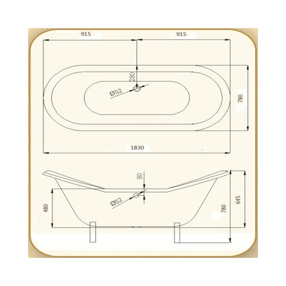 Ванна отдельностоящая Magliezza Julietta WH 183x78 см (ножки белые) фото 5