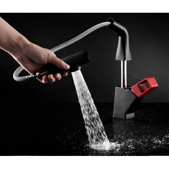 Смеситель для кухни Lemark Soul LM6008BR, черный/красный - 5 Смеситель для кухни Lemark Soul LM6008BR, черный/красный фото 5