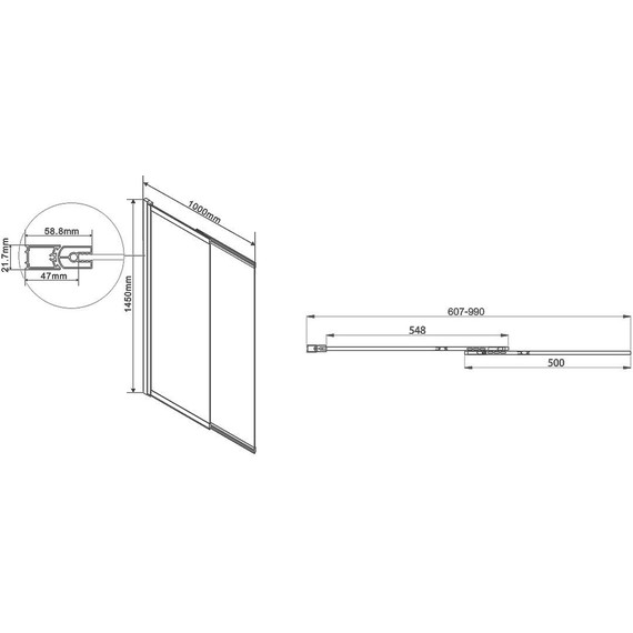 Шторка для ванны Vincea 100 см VSB-1E100CGB, черный/тонированное - 2 Шторка для ванны Vincea 100 см VSB-1E100CGB, черный/тонированное фото 2