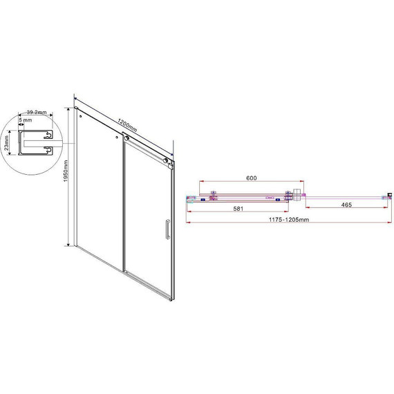 Душевая дверь Vincea Como 120 см VPS-1C120CLB (стекло 8 мм), черный/прозрачное фото 2