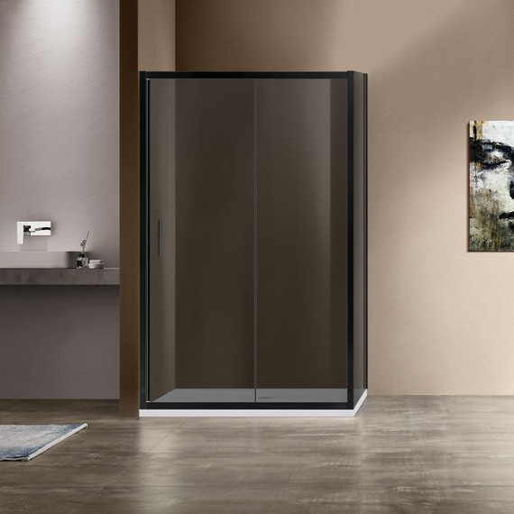 Душевое ограждение Vincea Garda 120x90 см VSR-1G9012CGB, черный/тонированное фото 