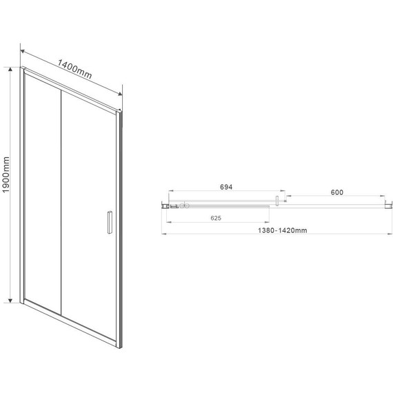 Душевая дверь Vincea Garda 140 см VDS-1G140CLB, черный/прозрачное фото 2
