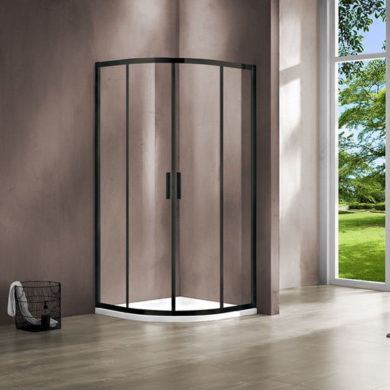Душевое ограждение Vincea Garda 90x90 см VSQ-1G900CLB, черный/прозрачное фото 