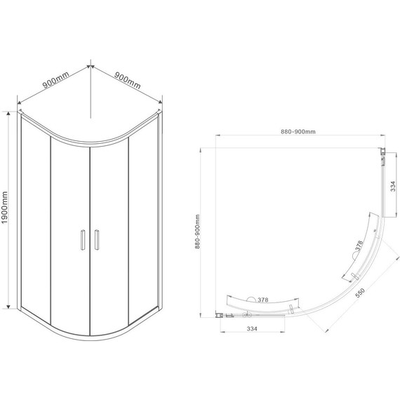 Душевое ограждение Vincea Garda 90x90 см VSQ-1G900CLB, черный/прозрачное - 2 Душевое ограждение Vincea Garda 90x90 см VSQ-1G900CLB, черный/прозрачное фото 2