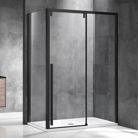 Душевое ограждение Vincea Lugano 120x90 см VSR-1L9012CLB-1 (стекло 8 мм), черный/прозрачное фото 