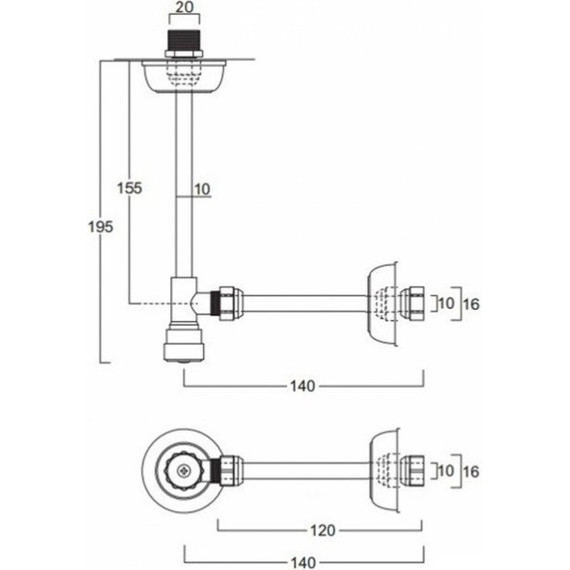Жесткая подводка воды для бачка унитаза Magliezza 9088-BR, бронза фото 2