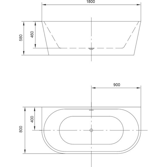 Ванна акриловая Art&Max 180x80 см AM-206-1800-800 фото 3