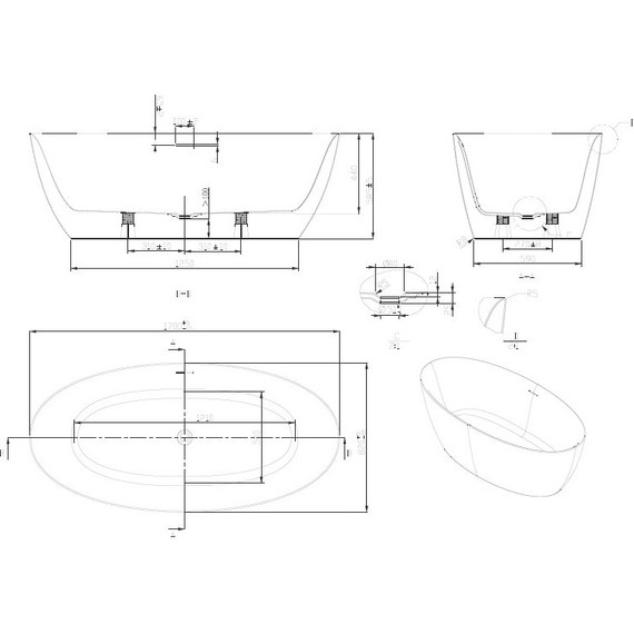 Ванна отдельностоящая Art&Max Bologna 170x82 см AM-BOL-1700-820 фото 4