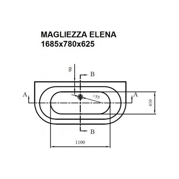 Ванна отдельностоящая Magliezza Elena BR 168x78 см (ножки бронза) фото 3