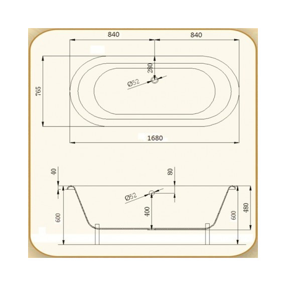 Ванна отдельностоящая Magliezza Patricia WH 168x76 см (ножки белые) фото 6