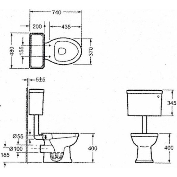 Унитаз-компакт Magliezza Retro 7009 (механизм слива хром) фото 10