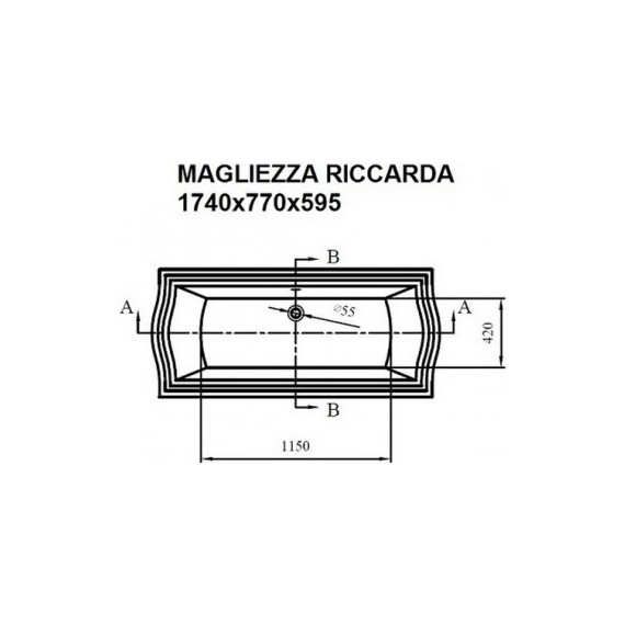 Ванна отдельностоящая Magliezza Riccarda CR 174x77 см (ножки хром) фото 3