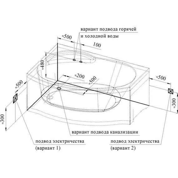 Ванна акриловая Радомир Монти 150x105 см L (в комплекте каркас) - 13 Ванна акриловая Радомир Монти 150x105 см L (в комплекте каркас) фото 13