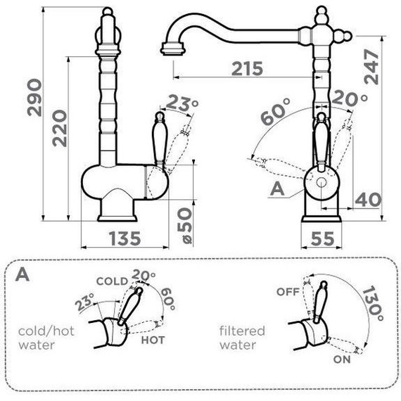 Смеситель для кухни Omoikiri Amagasaki GB 4994362, графит фото 2
