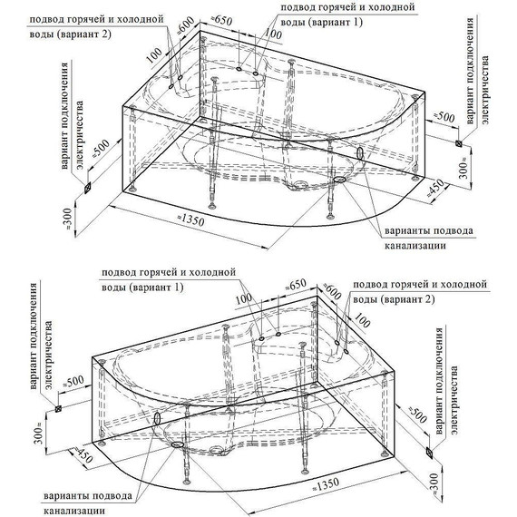 Ванна гидромассажная Радомир Ирма 169x110 см R (Гидромассаж "Стандарт" Chrome) фото 3