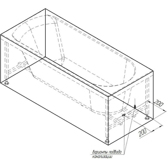 Ванна акриловая Радомир Николь 168x70 см (в комплекте каркас), Размер - мм: 1700х700 фото 13