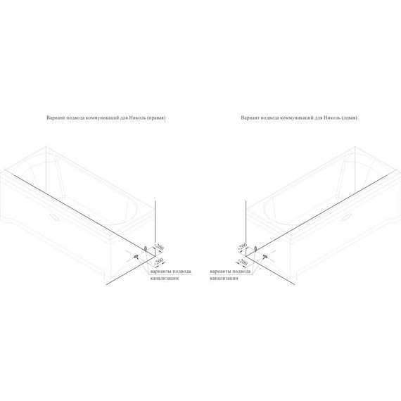Ванна акриловая Радомир Николь 180x80 см (в комплекте каркас), Размер - мм: 1800х800 - 10 Ванна акриловая Радомир Николь 180x80 см (в комплекте каркас), Размер - мм: 1800х800 фото 10