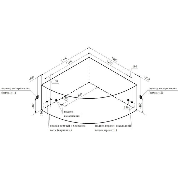 Ванна гидромассажная Радомир Сандра 149x149 см (Гидромассаж "Классик") фото 3