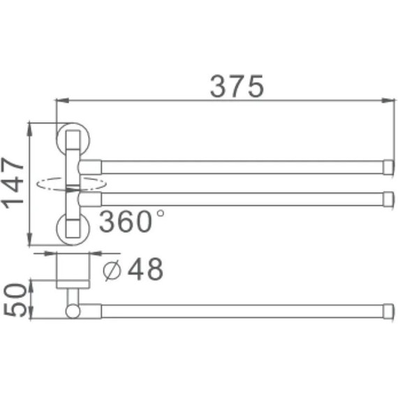 Держатель для полотенца Haiba HB8712, цвет чёрный матовый фото 2