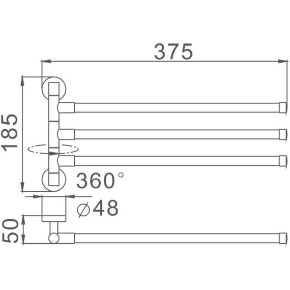 Держатель для полотенца Haiba HB8713, цвет чёрный матовый фото 2