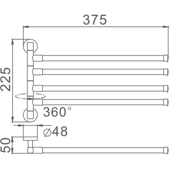 Держатель для полотенца Haiba HB8714, цвет чёрный матовый - 2 Держатель для полотенца Haiba HB8714, цвет чёрный матовый фото 2