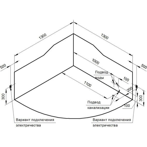 Ванна гидромассажная Радомир Сорренто 130x130 см (Гидромассаж "Релакс" Chrome) фото 2