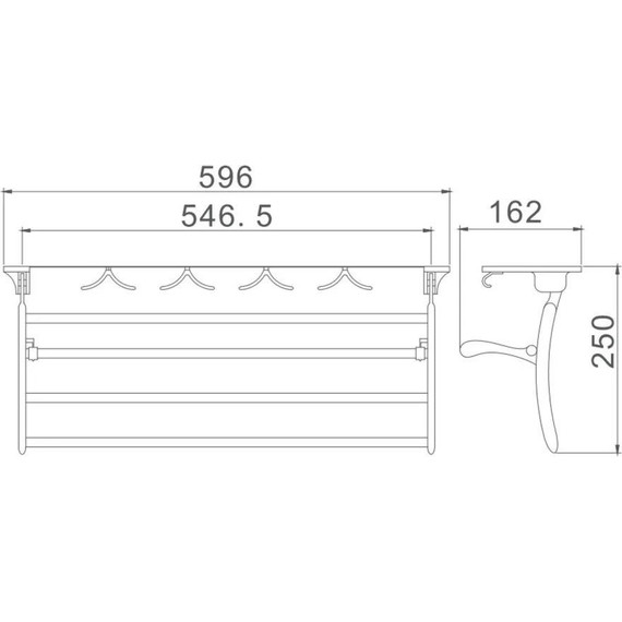 Полка для полотенец Haiba HB805 - 2 Полка для полотенец Haiba HB805 фото 2