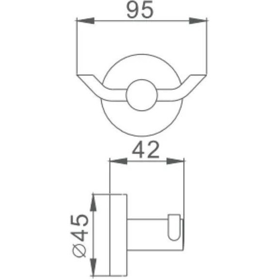 Двойной крючок Haiba HB8705-2, цвет чёрный матовый - 5 Двойной крючок Haiba HB8705-2, цвет чёрный матовый фото 5